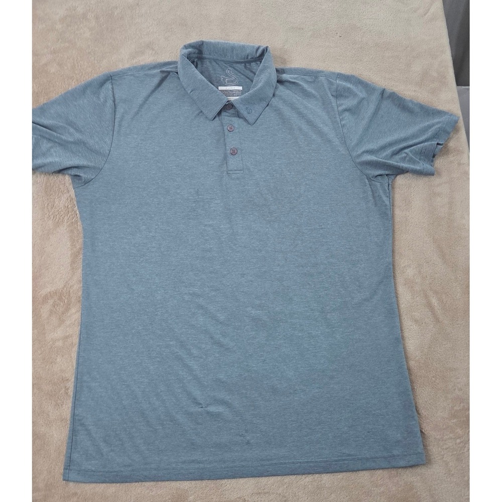 Swannies Performance Polo Golf Shirt Men Size XL Gray Stretch Short Sleeve Flaws